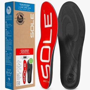 SOLE Active Medium With Met Pad Red and Black Insoles- Men's 14/Women's 16